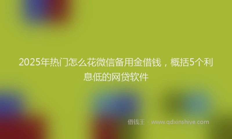 2025年热门怎么花微信备用金借钱，概括5个利息低的网贷软件