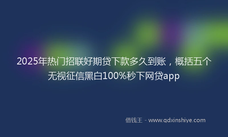 2025年热门招联好期贷下款多久到账，概括五个无视征信黑白100%秒下网贷app