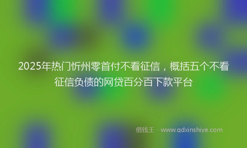 2025年热门忻州零首付不看征信，概括五个不看征信负债的网贷百分百下款平台