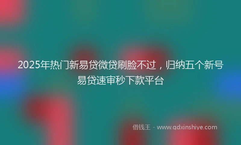 2025年热门新易贷微贷刷脸不过，归纳五个新号易贷速审秒下款平台