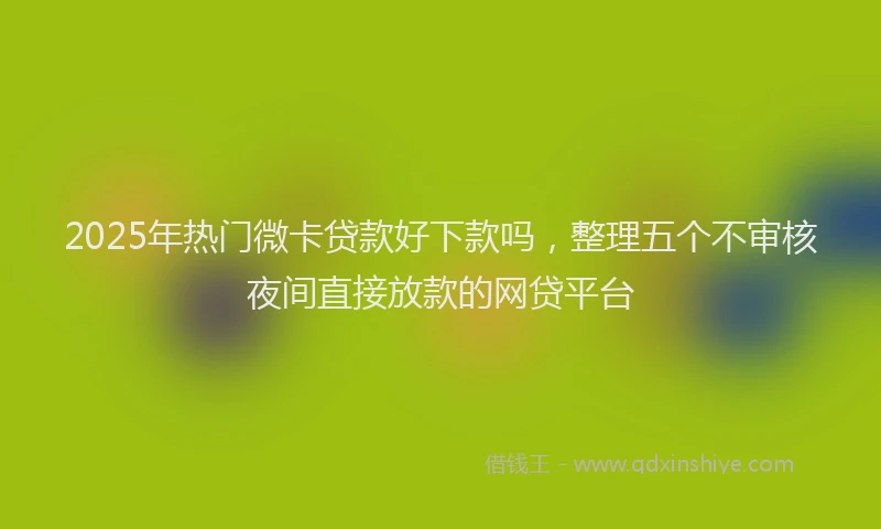 2025年热门微卡贷款好下款吗，整理五个不审核夜间直接放款的网贷平台