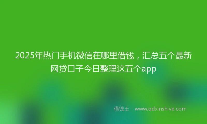 2025年热门手机微信在哪里借钱，汇总五个最新网贷口子今日整理这五个app
