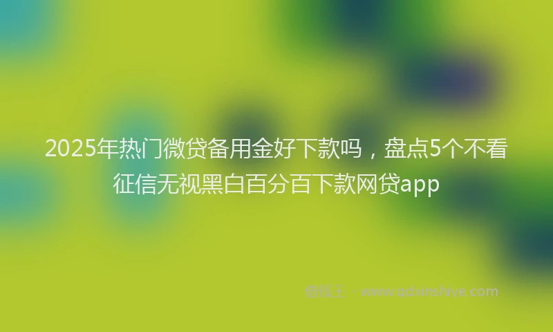 2025年热门微贷备用金好下款吗，盘点5个不看征信无视黑白百分百下款网贷app