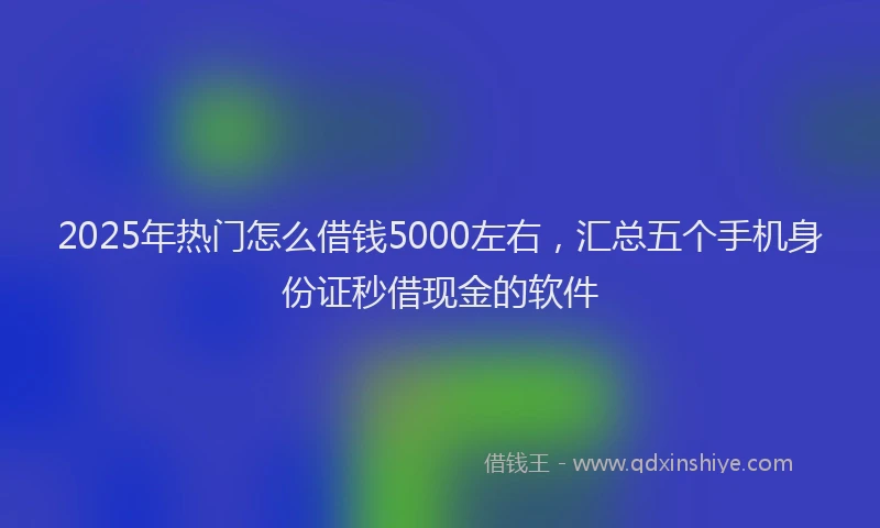 2025年热门怎么借钱5000左右，汇总五个手机身份证秒借现金的软件