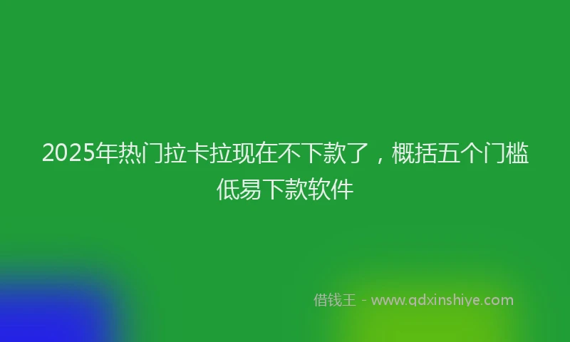 2025年热门拉卡拉现在不下款了，概括五个门槛低易下款软件