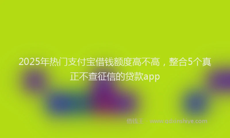 2025年热门支付宝借钱额度高不高，整合5个真正不查征信的贷款app