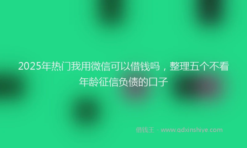 2025年热门我用微信可以借钱吗，整理五个不看年龄征信负债的口子