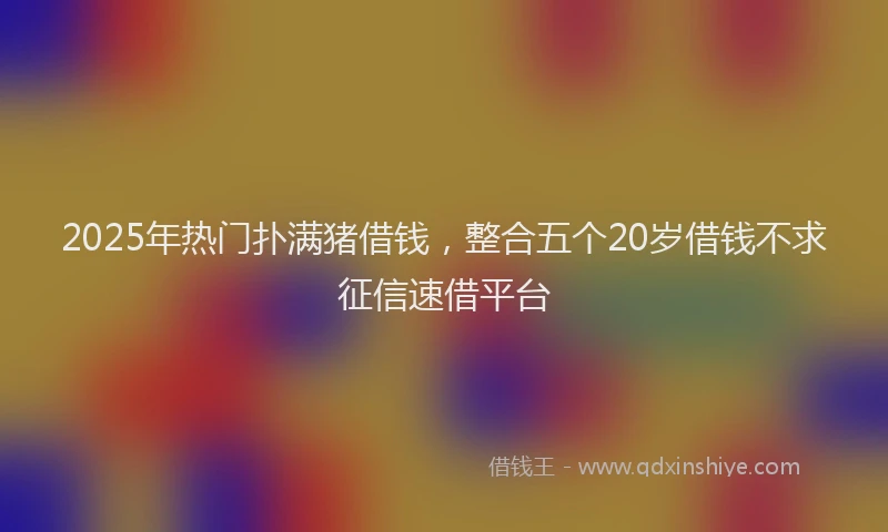 2025年热门扑满猪借钱，整合五个20岁借钱不求征信速借平台