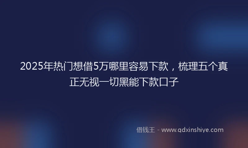 2025年热门想借5万哪里容易下款，梳理五个真正无视一切黑能下款口子