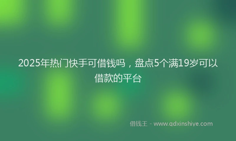 2025年热门快手可借钱吗，盘点5个满19岁可以借款的平台