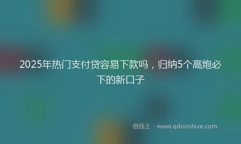 2025年热门支付贷容易下款吗，归纳5个高炮必下的新口子