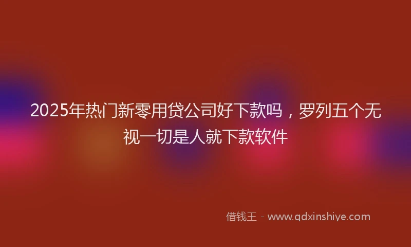 2025年热门新零用贷公司好下款吗，罗列五个无视一切是人就下款软件