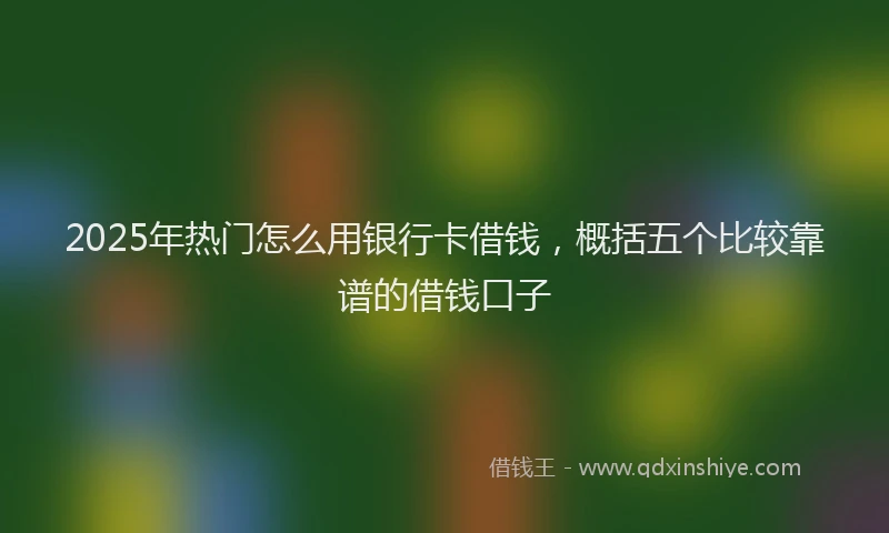 2025年热门怎么用银行卡借钱，概括五个比较靠谱的借钱口子