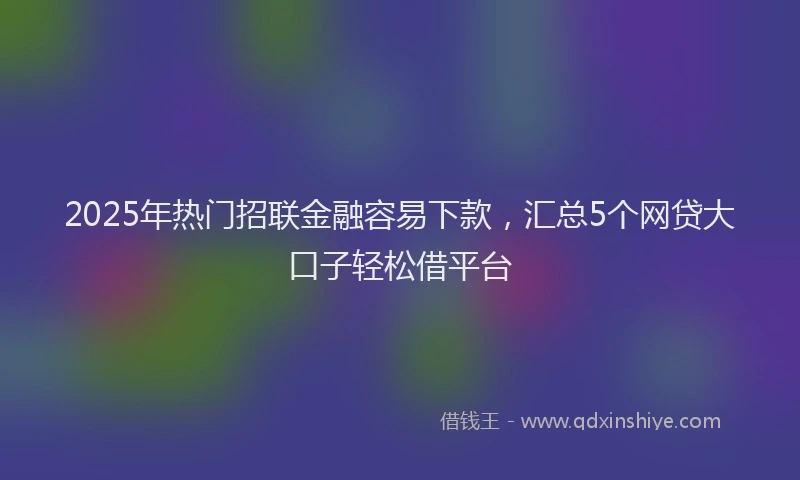 2025年热门招联金融容易下款，汇总5个网贷大口子轻松借平台