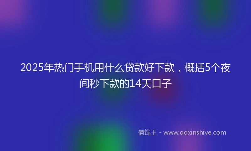 2025年热门手机用什么贷款好下款，概括5个夜间秒下款的14天口子