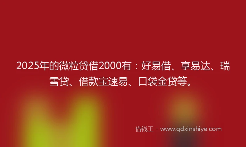 2025年的微粒贷借2000有：好易借、享易达、瑞雪贷、借款宝速易、口袋金贷等。