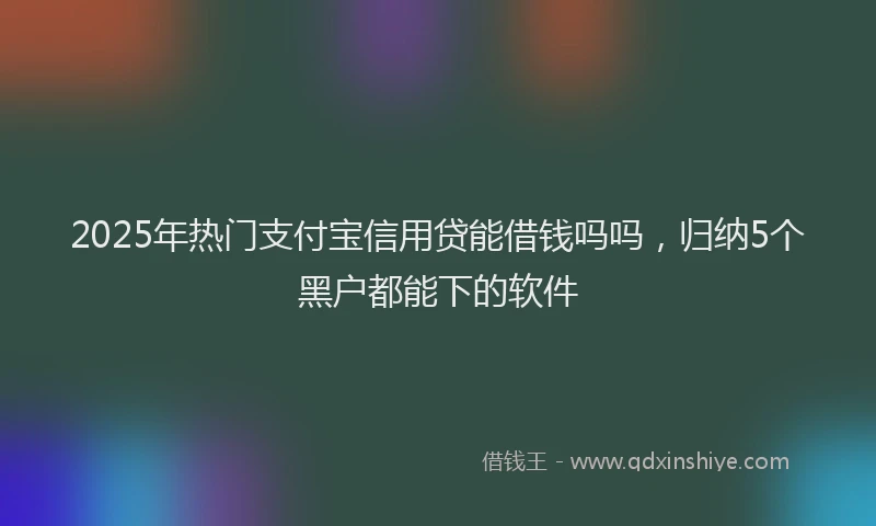 2025年热门支付宝信用贷能借钱吗吗，归纳5个黑户都能下的软件