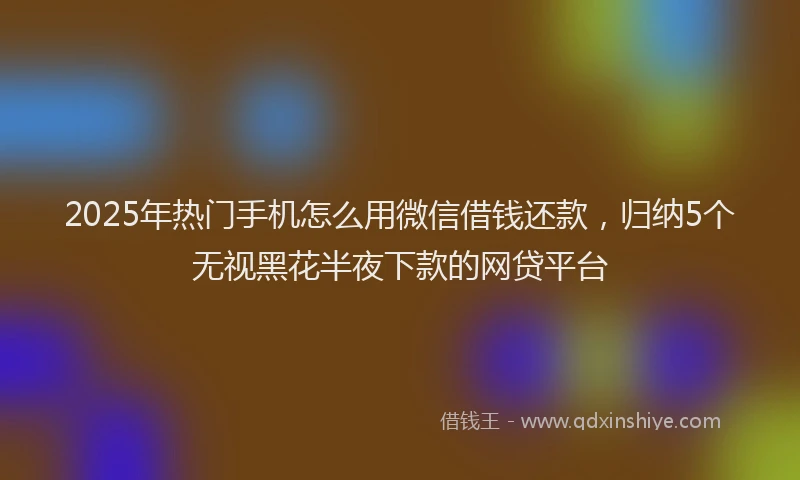 2025年热门手机怎么用微信借钱还款，归纳5个无视黑花半夜下款的网贷平台