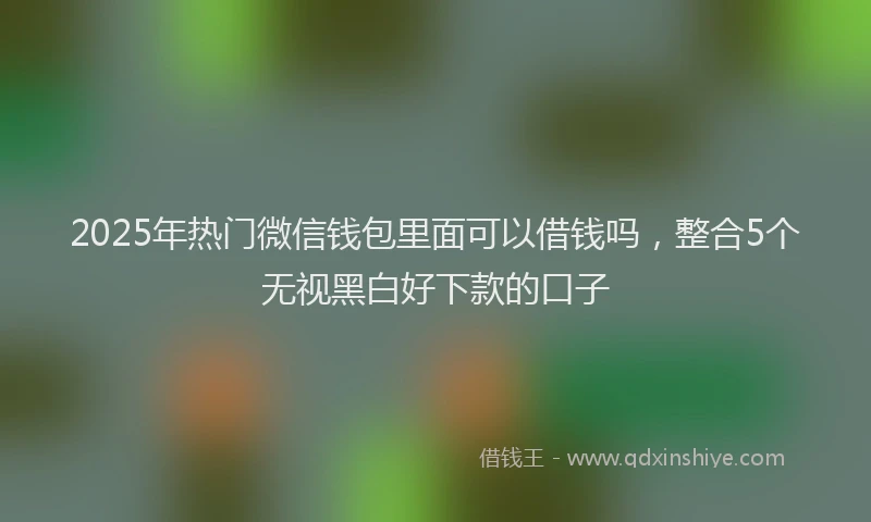 2025年热门微信钱包里面可以借钱吗，整合5个无视黑白好下款的口子