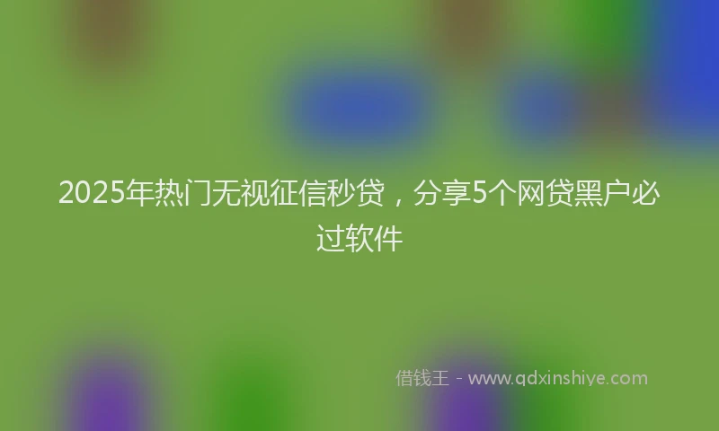 2025年热门无视征信秒贷，分享5个网贷黑户必过软件