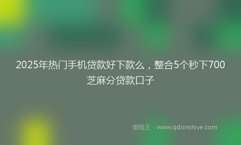 2025年热门手机贷款好下款么，整合5个秒下700芝麻分贷款口子