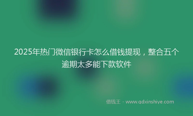 2025年热门微信银行卡怎么借钱提现，整合五个逾期太多能下款软件