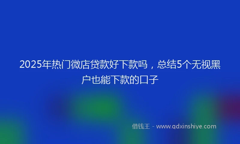 2025年热门微店贷款好下款吗，总结5个无视黑户也能下款的口子