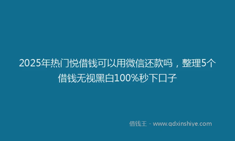 2025年热门悦借钱可以用微信还款吗，整理5个借钱无视黑白100%秒下口子