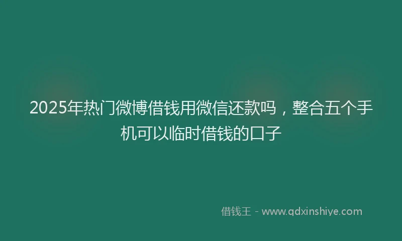 2025年热门微博借钱用微信还款吗，整合五个手机可以临时借钱的口子