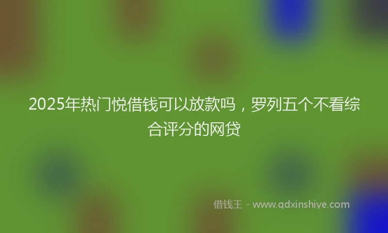 2025年热门悦借钱可以放款吗，罗列五个不看综合评分的网贷