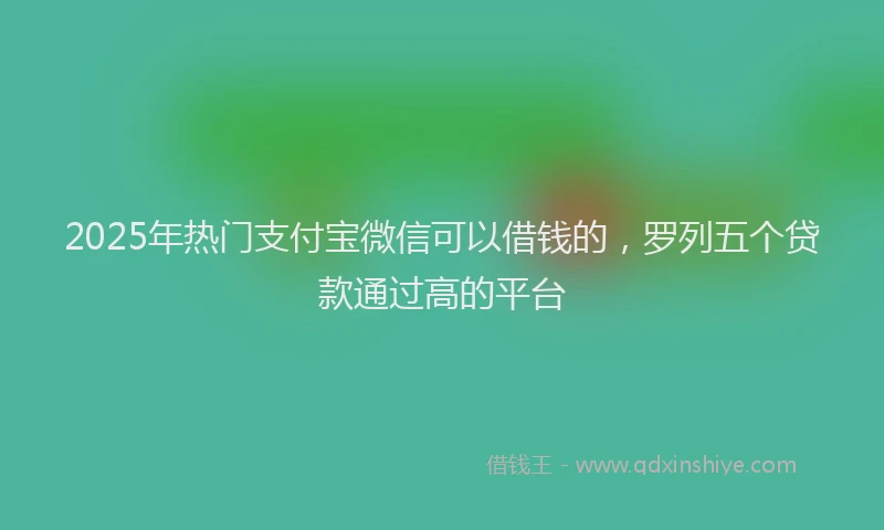 2025年热门支付宝微信可以借钱的，罗列五个贷款通过高的平台