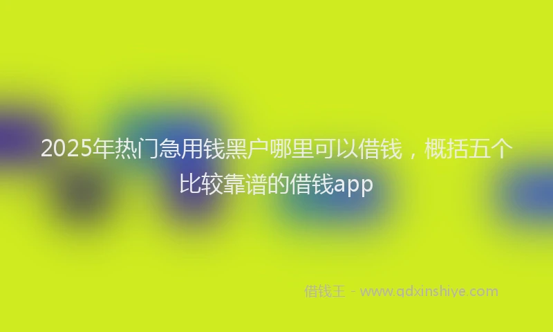 2025年热门急用钱黑户哪里可以借钱，概括五个比较靠谱的借钱app