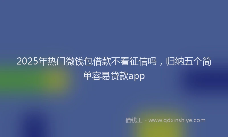 2025年热门微钱包借款不看征信吗，归纳五个简单容易贷款app
