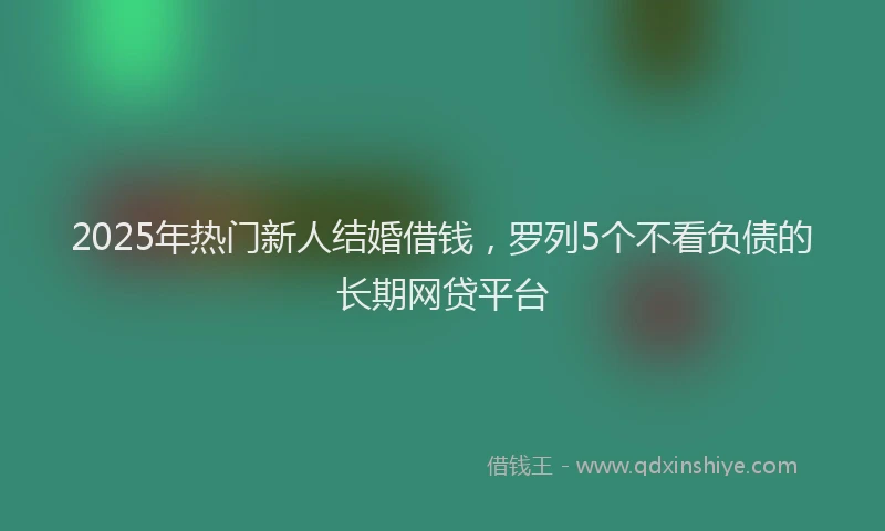 2025年热门新人结婚借钱，罗列5个不看负债的长期网贷平台