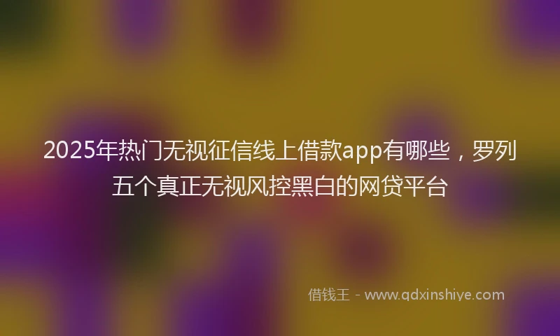 2025年热门无视征信线上借款app有哪些，罗列五个真正无视风控黑白的网贷平台