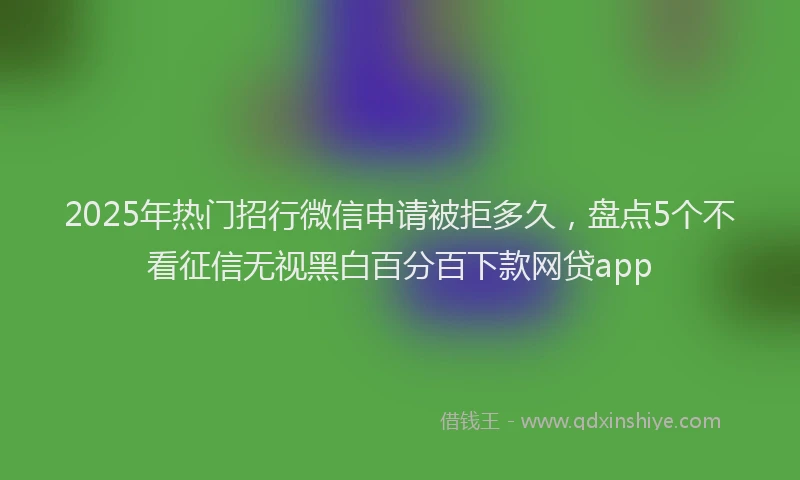 2025年热门招行微信申请被拒多久，盘点5个不看征信无视黑白百分百下款网贷app
