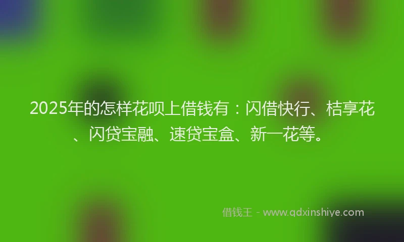 2025年的怎样花呗上借钱有：闪借快行、桔享花、闪贷宝融、速贷宝盒、新一花等。