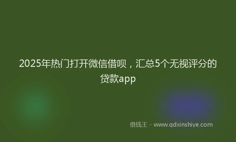 2025年热门打开微信借呗，汇总5个无视评分的贷款app