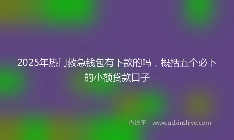 2025年热门救急钱包有下款的吗，概括五个必下的小额贷款口子