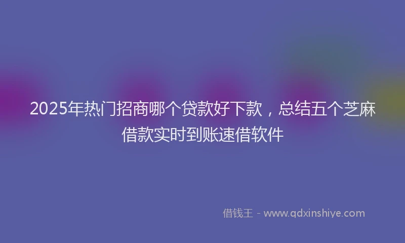 2025年热门招商哪个贷款好下款，总结五个芝麻借款实时到账速借软件