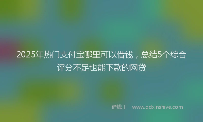 2025年热门支付宝哪里可以借钱，总结5个综合评分不足也能下款的网贷