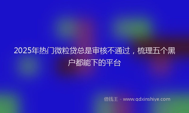 2025年热门微粒贷总是审核不通过，梳理五个黑户都能下的平台
