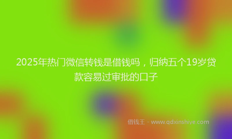 2025年热门微信转钱是借钱吗，归纳五个19岁贷款容易过审批的口子