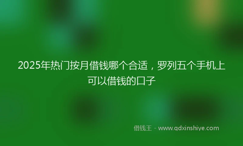 2025年热门按月借钱哪个合适，罗列五个手机上可以借钱的口子