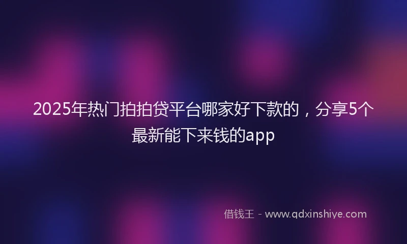 2025年热门拍拍贷平台哪家好下款的，分享5个最新能下来钱的app