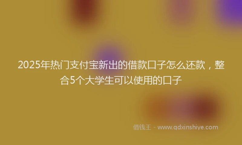 2025年热门支付宝新出的借款口子怎么还款，整合5个大学生可以使用的口子
