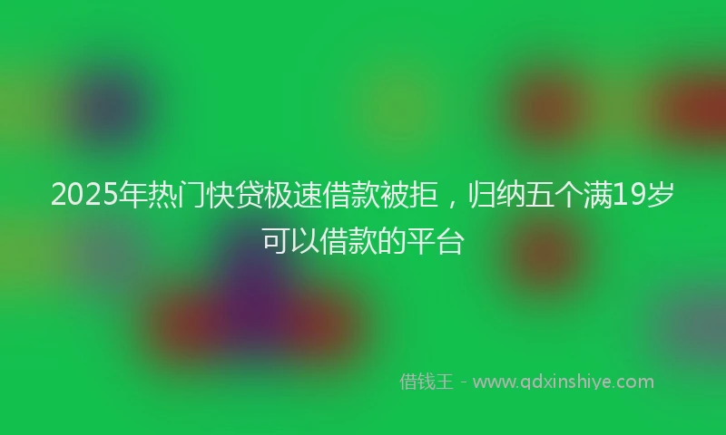2025年热门快贷极速借款被拒，归纳五个满19岁可以借款的平台