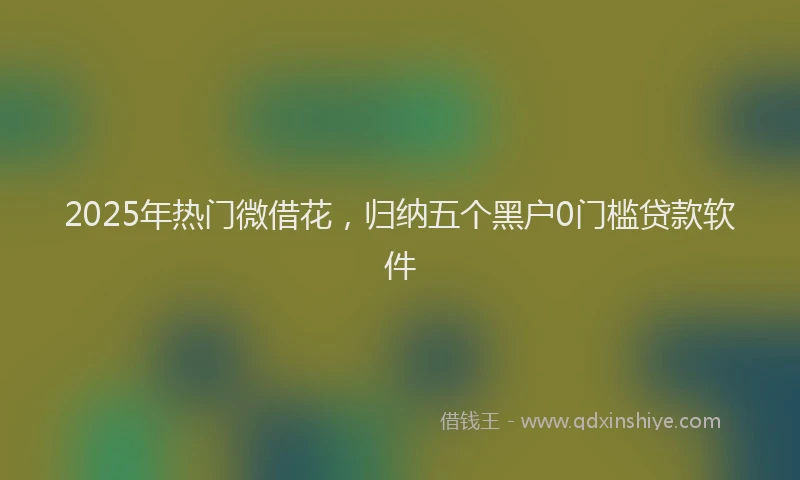 2025年热门微借花，归纳五个黑户0门槛贷款软件