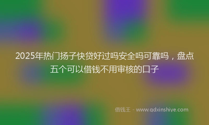 2025年热门扬子快贷好过吗安全吗可靠吗，盘点五个可以借钱不用审核的口子