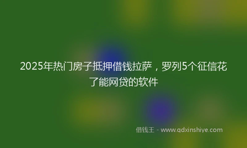 2025年热门房子抵押借钱拉萨，罗列5个征信花了能网贷的软件